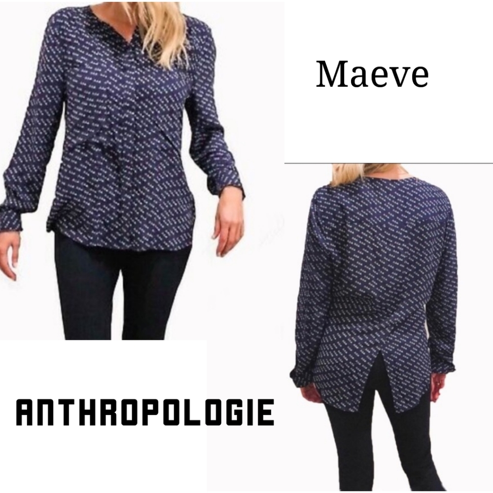 Anthropologie Split Back Button Down In Bird Print - image 1